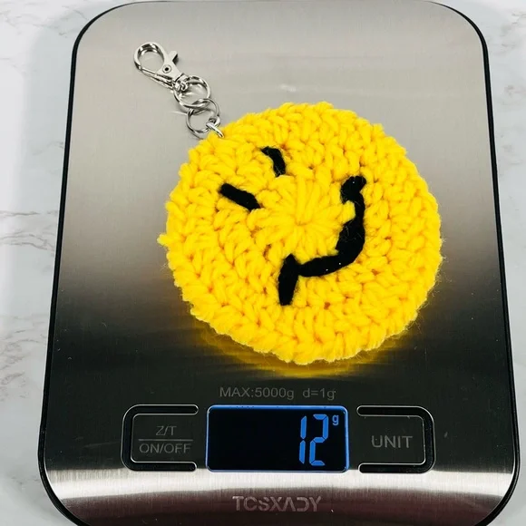 Crochet Smiley Keychain Bag Charm - Picture 4 of 4